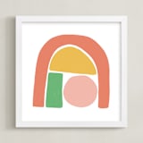 "Undercover Shapes" - Art Print in Sherbert by Betsy Siber - Framed