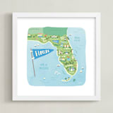 "Sunny Florida" - Art Print in Sky blue by Jennifer Wick - Framed