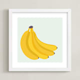 "Bunch of Bananas" - Art Print in Soft Blue by Pippa Shaw - Framed