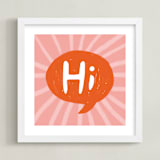 "A Bright Hi" - Art Print in Fire Orange by Karen Schipper - Framed