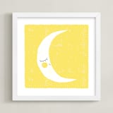 "Sleepy Moon" - Art Print in Lunar by Angela Thompson - Framed