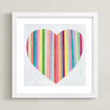 "Heart Stripes" - Art Print in Heartbeat by melanie mikecz - Framed