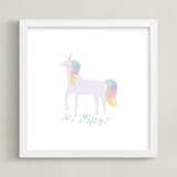 "Unicorn Magic" - Art Print in Marshmallow by Lori Wemple - Framed