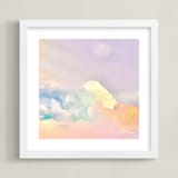 "Ice Cream Clouds" - Art Print in Pastel Rainbow by Melissa Agular - Framed