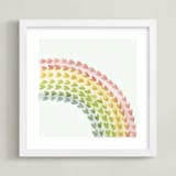 "Somewhere in the Rainbow" - Art Print in Pastel Multi-color by Tina Faselli - Framed