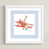 "Safari Planes 1" - Art Print in Blue by Krisztian Hollo - Framed