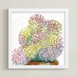 "Cactus Love Three" - Art Print in yellow lime by Amelia Gluba - Framed