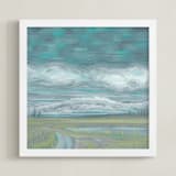 "End of The Road View II" - Art Print in Deep Turquoise by Hettie Roberts - Framed