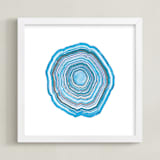 "Geode Slide" - Art Print in Blue Stone by Lauren Hughes - Framed