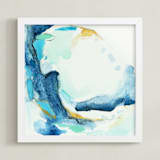 "Tide Pool #1" - Art Print in caribbean blue by Mya Bessette - Framed