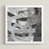 "White and Black Vapor Two Series 2" - Art Print in White and Black by Angela Simeone - Framed