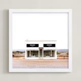 "Prada Marfa" - Art Print in White Stucco by Haley Warner - Framed