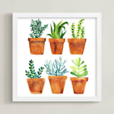 "Home garden" - Art Print in Natural green by Alexandra Dzh - Framed