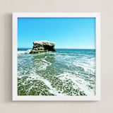 "Lone Rock" - Art Print in Ocean-green by NSMARK - Framed