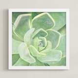 "Garden Velvet" - Art Print in Faded Lime by Hettie Roberts - Framed