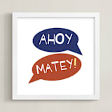 "Ships Ahoy" - Art Print in Ahoy Red by AlisonJerry - Framed