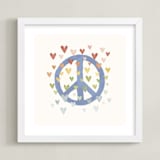 "Peace of my Heart" - Art Print in Rainbow Multi-Colored by Tina Faselli - Framed