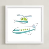 "Fly It" - Art Print in Aqua  by Jessie Steury - Framed