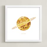 "Painted Saturn" - Art Print in Saffron by Holly Whitcomb - Framed