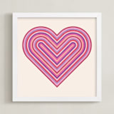 "Rainbow Heart Art" - Art Print in Plum by Amber Barkley - Framed
