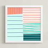 "Holding Space Two" - Art Print in Aqua by Katie Craig - Framed