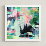 "Mint Night" - Art Print in Soft Mint by Synnöve Seidman - Framed
