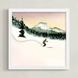 "Fresh Track" - Art Print in Spruce by Shannon - Framed