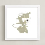 "Qubit" - Art Print in Taupe by Misty Hughes - Framed