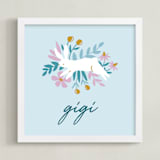 "Bunny Bye" - Personalized Art Print in Candy by Tishya Oedit - Framed