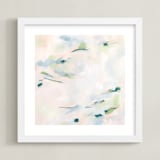 "Easy Peasy Lemon Squeezy" - Art Print in Smoky Blue by Michelle Boyd - Framed