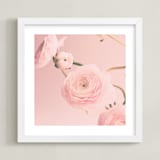 "Cotton Ranunculus" - Art Print in dusty pink by Caroline Mint - Framed
