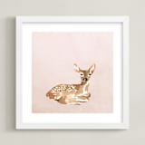 "Enchanted Deer 1" - Art Print in Blush by Teju Reval - Framed