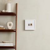"Two Photo: Square Framed Photo" - Framed Photo in White by Olivia Kanaley Inman - In a Room