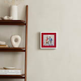 "Contemporary Typo: Square Framed Photo" - Framed Photo in Red by Lucrecia Caporale - In a Room