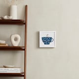 "Lettered Cup Of Tea" - Art Print in Navy Blue by curiouszhi - In a Room