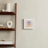 "Stripe Top Bear" - Art Print in Pale pink and Mustard by Megan Monismith - In a Room