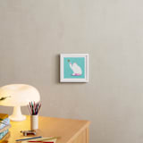 "Kitten and Butterfly" - Art Print in Aqua by Kristiina Almy - In a Room