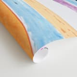 "Sun River" - Wall Mural in Orange by Lise Gulassa - Close-up