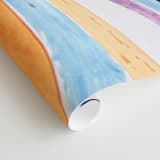 "Sun River" - Wall Mural in Orange by Lise Gulassa - Close-up