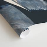 "Crane dance" - Wall Mural in Moody Blue by Nina Leth - Close-up