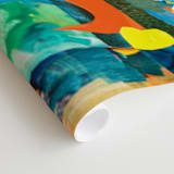 "The Lake and the Trees" - Wall Mural in Aqua by Erin McCluskey Wheeler - Close-up