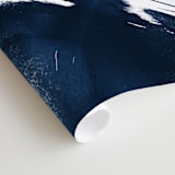 "Quietly Alive" - Wall Mural in Navy by Roann Mathias - Close-up
