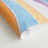 "Sun River" - Wall Mural in Orange by Lise Gulassa - Close-up