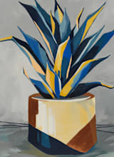 "Get To The Point" - Wall Mural in Royal Blue by Marla Beyer - Full Size