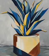 "Get To The Point" - Wall Mural in Royal Blue by Marla Beyer - Full Size