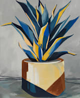 "Get To The Point" - Wall Mural in Royal Blue by Marla Beyer - Full Size