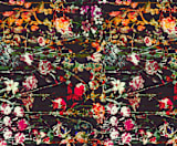 "Painted midnight garden" - Wall Mural in Carbon by Teo - Full Size