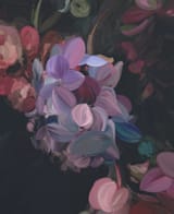 "Midnight Petals" - Wall Mural in Midnight by Amy Hall - Full Size