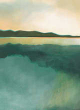 "Tranquil Harbor" - Wall Mural in Teal by AlisonJerry - Full Size