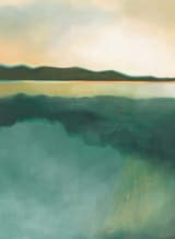 "Tranquil Harbor" - Wall Mural in Teal by AlisonJerry - Full Size